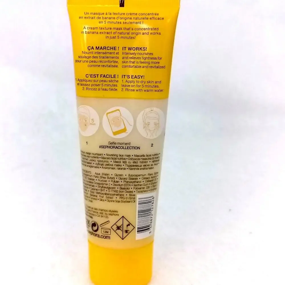 Sephora Banana Cream Facial Mask Nourishing 1.69 oz. Travel Size